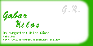 gabor milos business card
