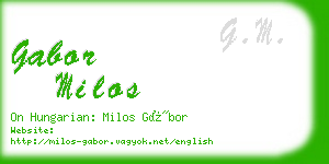 gabor milos business card